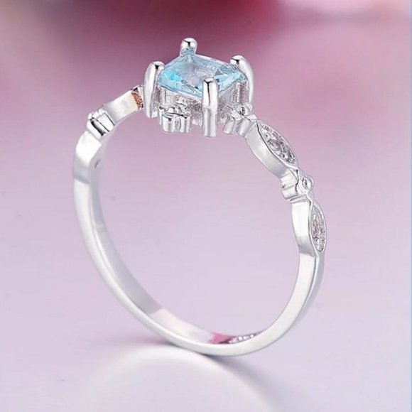 *NEW Blue Topaz Diamond 925 Sterling Silver Ring - Picture 12 of 12